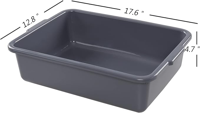 13 Liter Commercial Bus Tubs Plastic Shallow Plastic Tub Set of 4