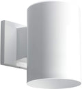 Progress Lighting 5-Inch Cylinder Outdoor LED Wall Sconce 1-Light Modern Wall Mount LED Light Interior and Exterior Lighting for Home or Porch Aluminum White (P5674-30/30K)