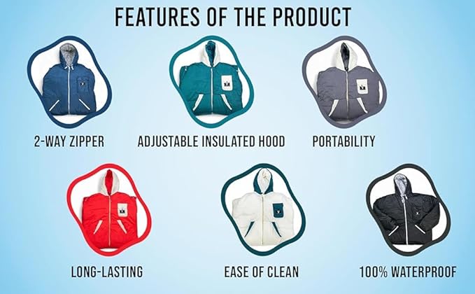 Thermotuff Wearable Sleeping Bag with Dual Hoodie Long Sleeves Pockets &amp Adjustable Drawstring - Ideal for Camping Cold Weather Hiking and Stadium Sak Blanket
