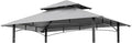 Grill Gazebo Replacement Canopy Roof – Hugline 5x8 Outdoor Grill Shelter Canopy Top Double Tiered BBQ Tent Cover Fit for Model L-GG001PST-F (Gray)