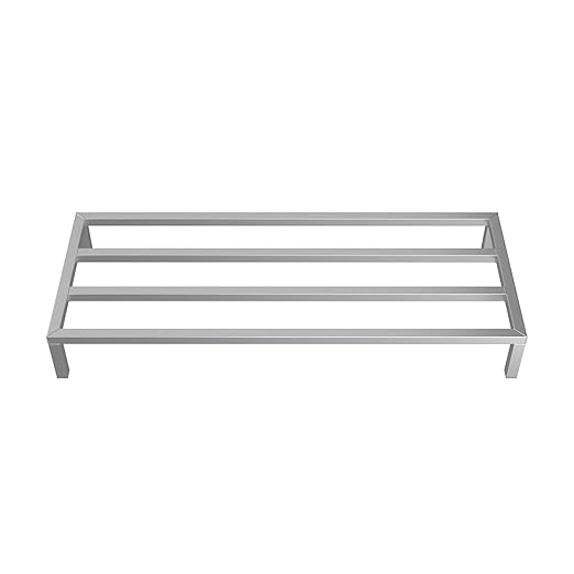 60'' x 24'' x 8'' Aluminum Welded NSF Certified Dunnage Rack - 1850 lb. Capacity for Restaurant Storage Warehouse Garage