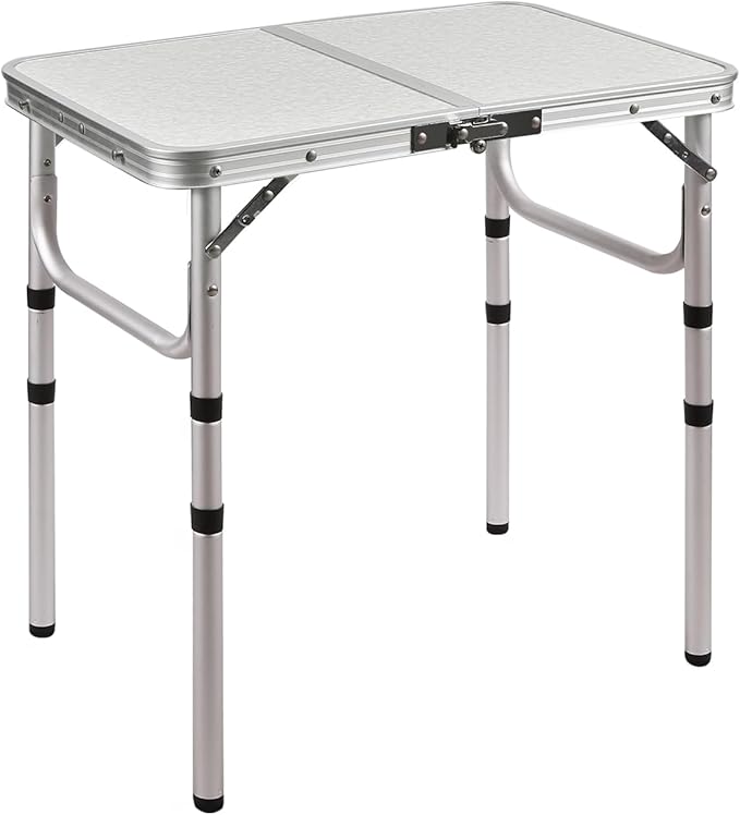 RedSwing 2ft Folding Camping TableSmall Portable Pinic Table Adjustable Height Lightweight Aluminum Camping Table for Outdoor Indoor Hiking Camp