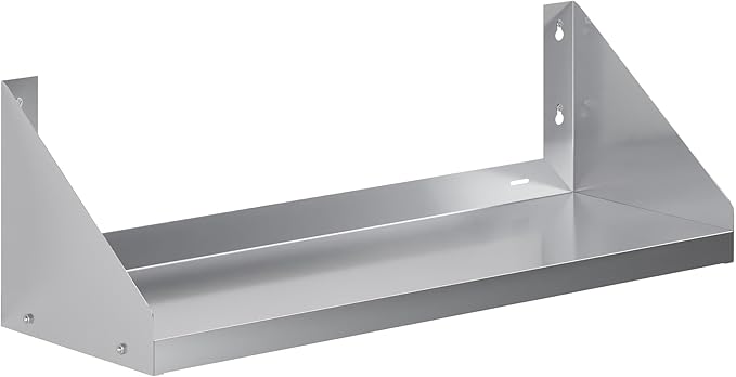 AmGood Stainless Steel Wall Shelf with Side Guards (36 Long x 12 Deep)