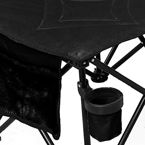 GoTEAM! Pro 6 Seat Portable Folding Team Bench w/Cupholders - Soccer Benches for Team - Carrying Bag Included - Folding Bench Camping Chairs - Sideline Soccer Bench - Portable Camping Chair (Black)