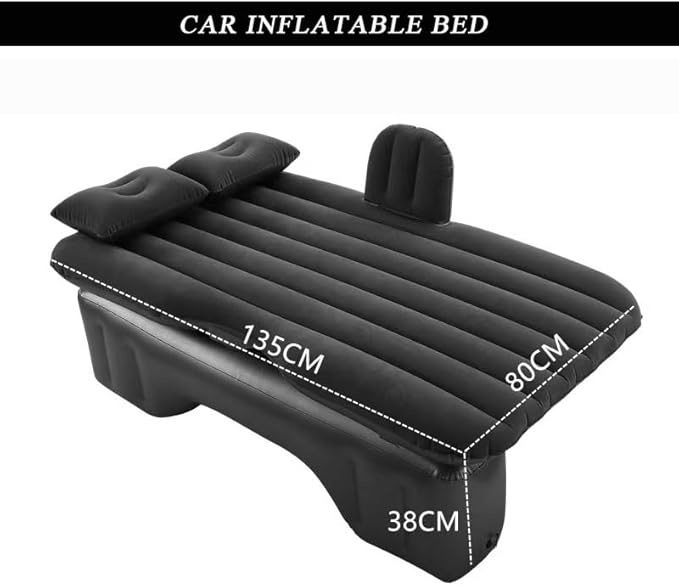 Car Air Mattress for Ram 3500 5th Gen Inflatable Back Seat Sleeping Pad with Pump &amp 2 Pillows Folding Portable Camping Bed for Travel&amp Road TripsBlack