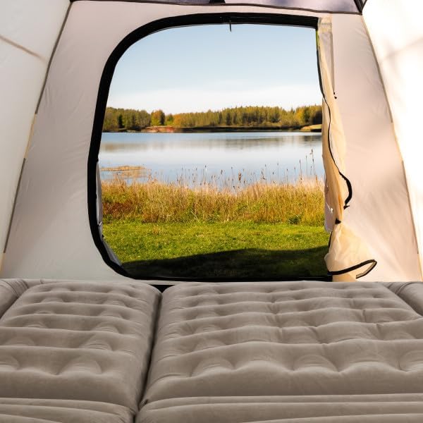 Wakeman Outdoors Inflatable Mattress - Car Air Mattress for SUV or Tent with Aux Outlet Pump and 2 Inflatable Pillows - Car Camping Gear (Gray)