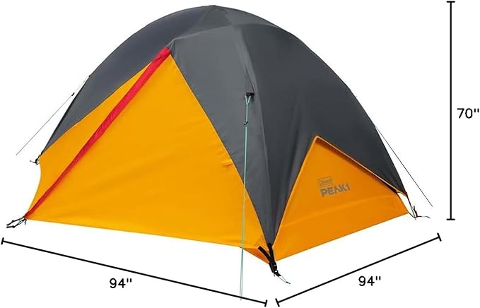Coleman PEAK1 Premium Waterproof Backpacking Tent with Rainfly &amp Footprint Lightweight Camping Tent Withstands Winds up to 45 MPH 1/2/3/4/6 Person Sizes