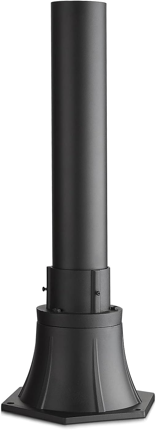 Outdoor Post Light Pole with Base HWH Outside Lamp Post Accessories Black Aluminum Mounting Pole and Base for Exterior Pathway Patio Garage Yard Garden 5HW39PA BK