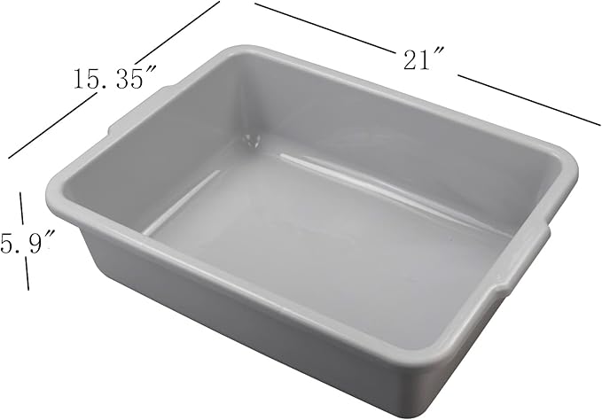 22 L Commercial Tote Box Food Serving Bus Tub 4 Pack Grey