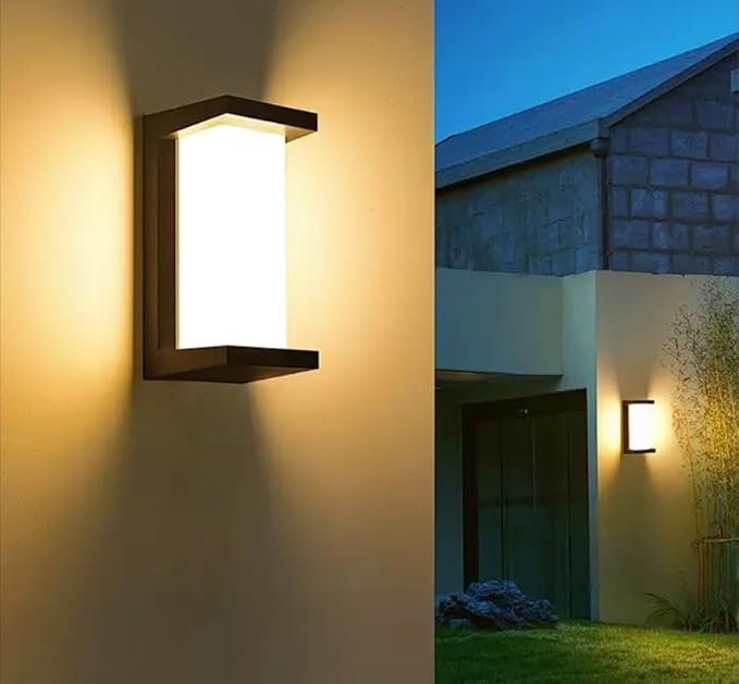 Sytmhoe Dusk to Dawn Exterior Wall LightsModern LED Outdoor Light Fixture3000k Black Wall SconceOuside Light for House Porch Patio Garage Walkway Backyard Garden