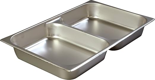 Carlisle FoodService Products Durapan Stainless Steel Divided Steam Table Pan for Catering Hotel and Restaurants Full-Size 2.5 Inches Deep Silver (Pack of 6)