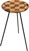 Camp Table Mini Portable Round Aluminum Alloy Outdoor Camping Table for Self-Driving Beach Fishing and Travel (Brown)