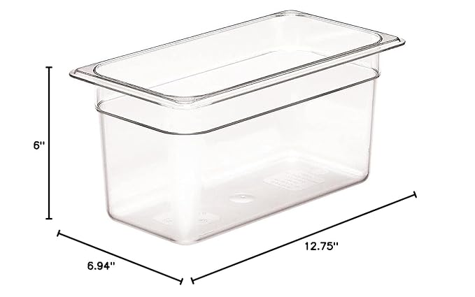 Cambro Clear Food Pan Third Size (6-15/16 x 12-3/4) - 6