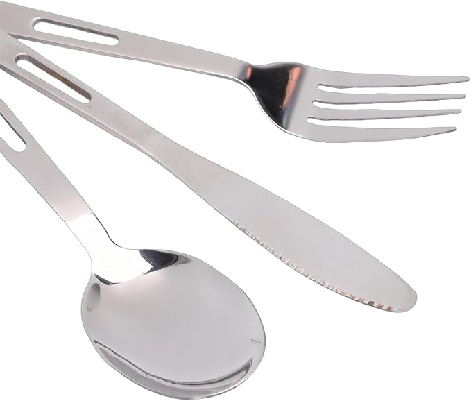 Portable Stainless Steel Camping Mess Kit Tableware Set Double Layer Cup Thickened Bowl Plate Knife Fork Spoon Utensil Combo with Organizer Bag for Camping Picnic Beach