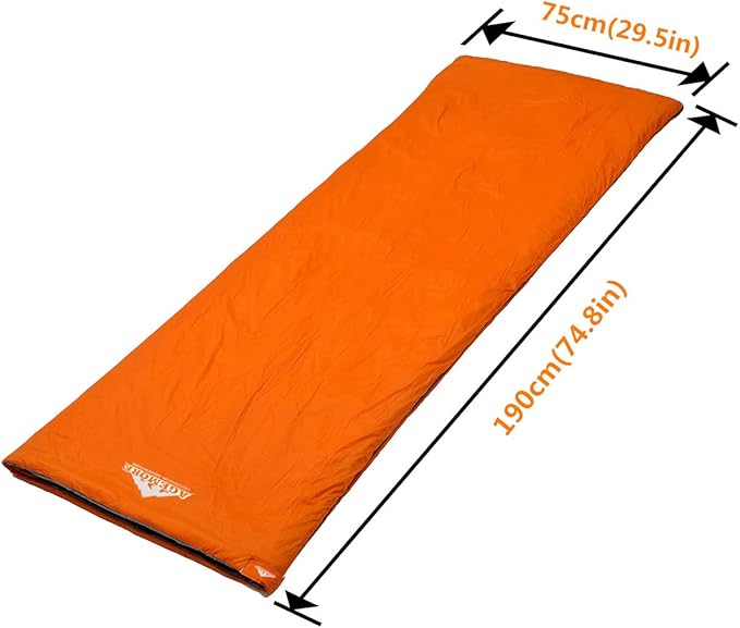 AGEMORE Ultralight Warm Weather Sleeping Bag Portable Lightweight Waterproof Compact Sleeping Bag with Compression Sack Fit for Kids Teens or Adults Outdoor Camping Backpacking &amp Hiking