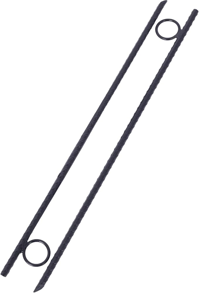 12 Pcs Heavy Duty Steel Rebar Ground Stakes 3/8 x 18 - Tent Canopy Stakes with Angled Ends &amp 1 Loops for Campsites Outdoor Use