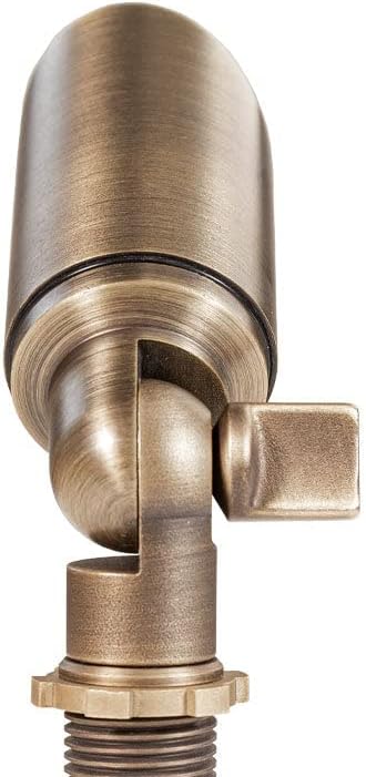 Cast Brass 12V Mini Outdoor Spotlight (Bronze) with 2W 175 Lumen 2700K Warm White MR8 LED Bulb for Low Voltage Landscape Lighting of House Yard Trees Bushes Shrubs Columns or Patio