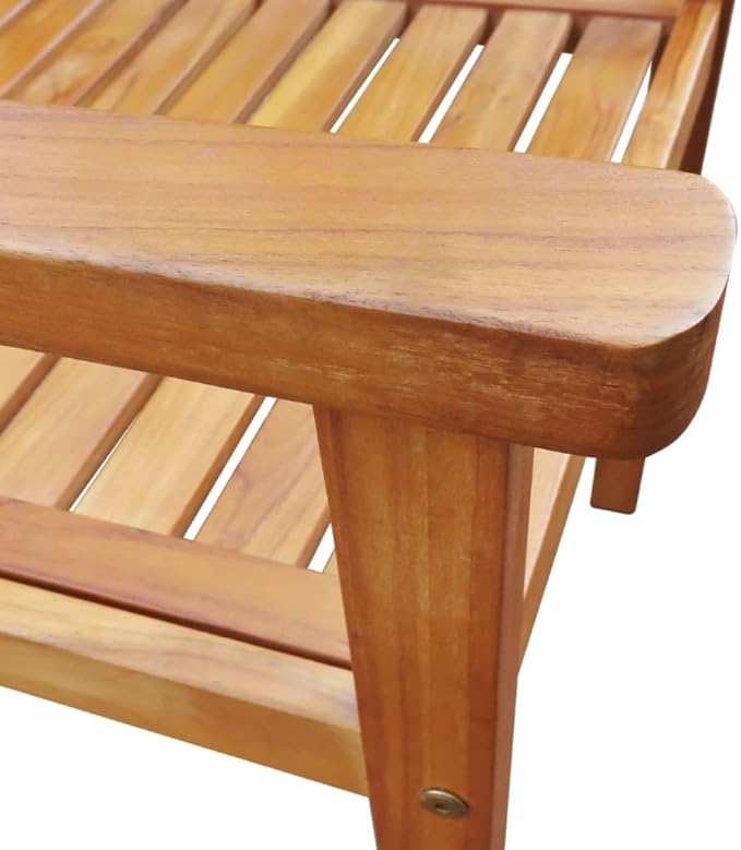 Outdoor Chair Set of 2 Brown Solid Acacia Wood Standard Durable Rustic Design for Patio Garden Dining with Comfortable Armrests