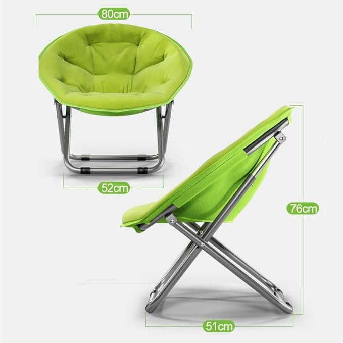 Comfortable Folding Moon Chair with Backrest - Adult Lazy Sofa for Leisure &amp Beach(Bright red)
