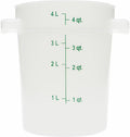 Carlisle FoodService Products Storplus Round Food Storage Container with Stackable Design for Catering Buffets Restaurants Polyethylene (Pe) 4 Quart White