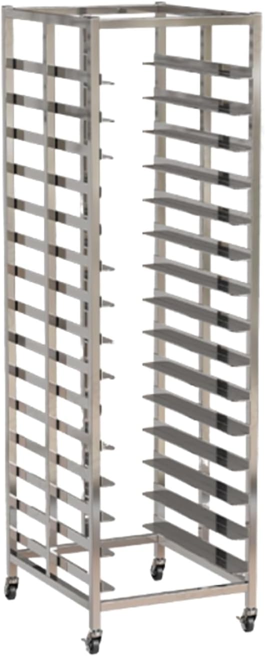 Quick Rack for Baking Pans15-Tier Bread Pan Baking Rack Commercial Kitchen Cooling Cart with Open Shelves Heavy Duty Metal Storage for Home &amp Restaurant Use (165x60x46cm)