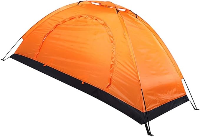 Haofy Outdoor Tent Lightweight Portable Single Person Camping Tent with Round Door and Skylight for Camping Fishing Climbing (Orange)