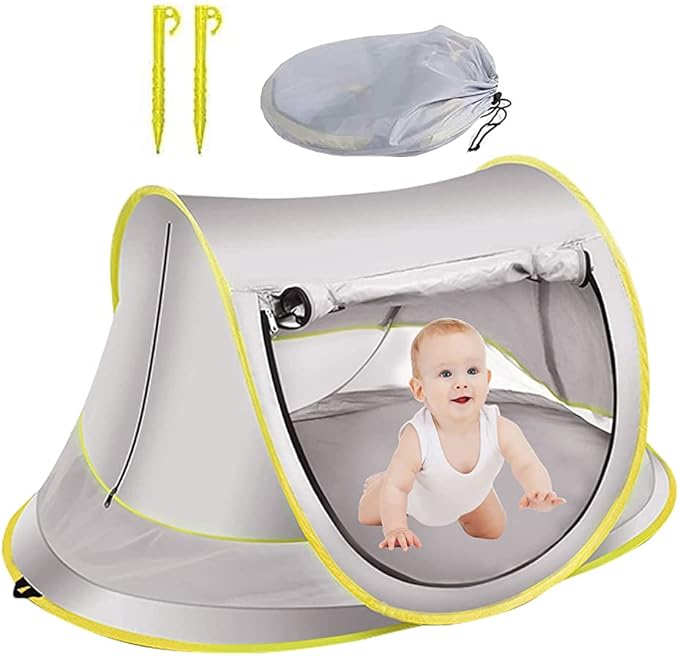 Baby Beach Tent Pop Up Waterproof UPF 50+ Beach Shelter Foldable Beach Accessories Breathable Portable Baby Garden Shade Outdoor Sunshade