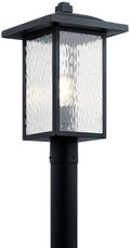 Kichler Capanna 18.25 inch 1 Light Post Light with Clear Water Glass in Textured Black