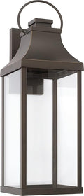 Capital Lighting 946441OZ-GL Bradford Night Sky Clear Glass Rectangular Outdoor Wall Lantern 1-Light 7 Watt 27 H x 9 W Oiled Bronze