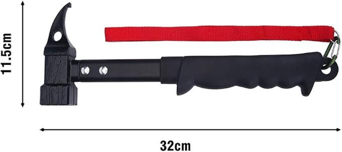 Outdoor Framing Hammer campinghammer High StrengthHead Rubber Handle with Lanyard Nail Puller Camping Survival Tool Hammer Tent Stakes