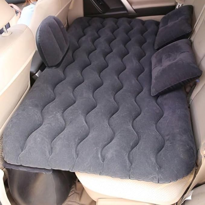 Car Air Mattress for Ram 3500 5th Gen Inflatable Back Seat Sleeping Pad with Pump &amp 2 Pillows Folding Portable Camping Bed for Travel&amp Road TripsBlack