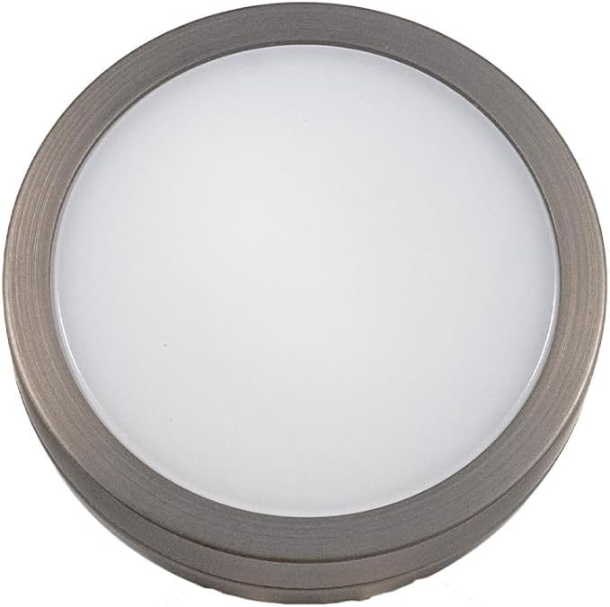 VOLT 12V Mini Round Brass Frosted Flood Light (Bronze) with 3W 2700K Warm White G4 LED Bulb for Low Voltage Landscape Lighting of Outdoor Wall Garden or Yard