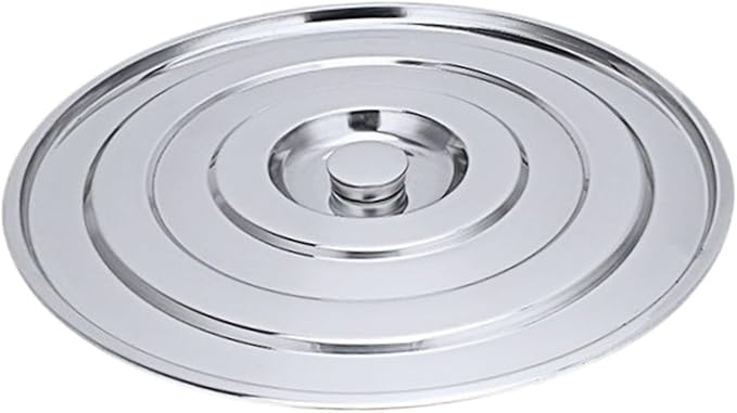 Stainless Steel Pan Lid Cookware Part Heat Resistant Easy Clean Skillet Lid Stockpot Cover for BBQ Buffet Picnics Outdoor 45cm Inner Diameter