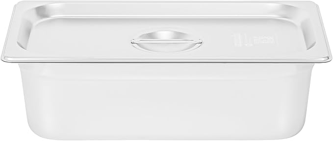 Restaurantware Stainless Steel Steam Table Pan Cover 1 Pack of 1/3 Size Heavy-Duty Hotel Pan Lid Polished Exterior Dishwasher-safe For Commercial Kitchens Catering Events