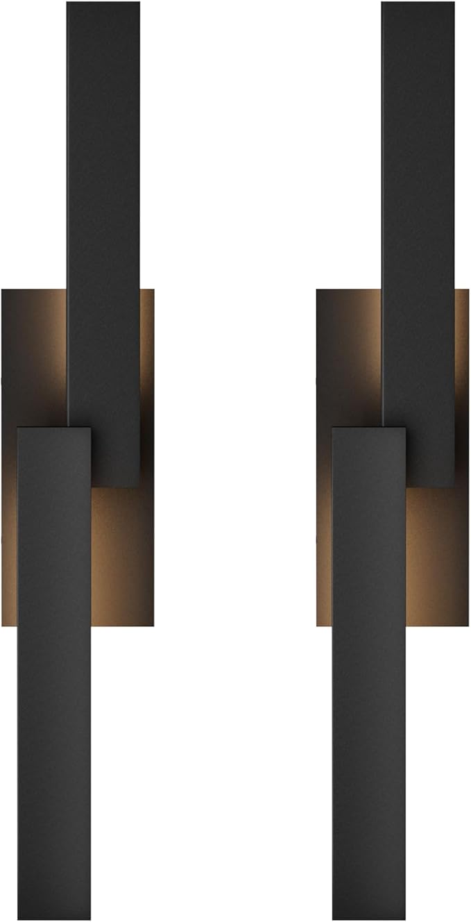 LamQee 31.5 Aluminum Long Outdoor Wall Lights 3000K 1000LM 20W Integrated LED Black Modern Exterior Lighting Fixtures IP65 Waterproof Contemporary Outside Sconce for House Porch Patio Garage Door