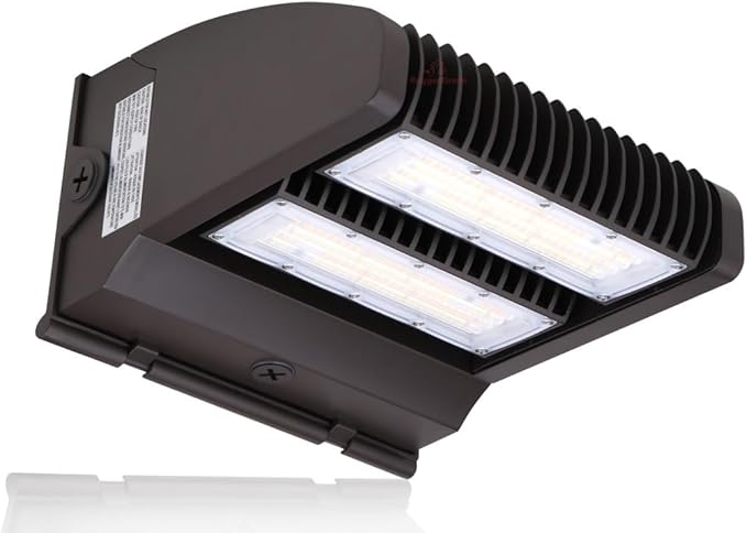 RuggedGrade 80W - Rotate IV Series LED Wall Pack with Photocell - 11400 Lumens - Color Selectable 3000K/4000K/5000K - Outdoor LED Wall Light - Brown Housing - DLC 5.1 Premium