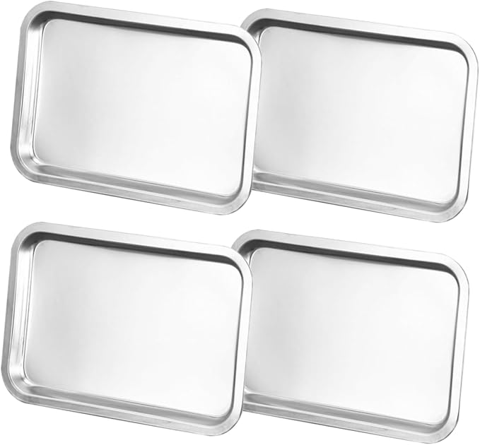 Ciieeo 4pcs Stainless Steel Plates for Boys and Girls Boy Girl Dinner Dish Suction Plate for Mealtime Easy to