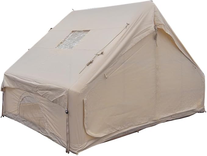 Inflatable Tents for Camping Blow Up Tent with Hand Pump Easy Setup 4 Season Inflatable Tent with Mesh &amp Chimney Window. Waterproof Oxford Air Tents for Camping 4/6/8/10/12
