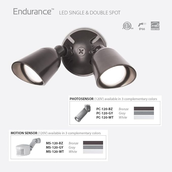 WAC Lighting Endurance Double Spot Energy Star 30W LED Spot Light 5000K in Bronze