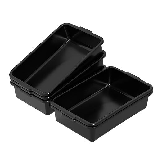 Black Small Plastic Bus Tubs 8 L Food Service Bus Tub Box 5 Packs