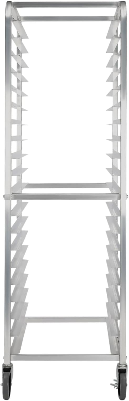 20 Tier Aluminum Bakery RackCommercial Kitchen Bun Sheet Pan Rack with 4 wheels (2 with brakes)Mobile Trolley Storage Cooling Rack for Kitchen Bakery Restaurant Catering 26 L x 20.5 W x 69 H