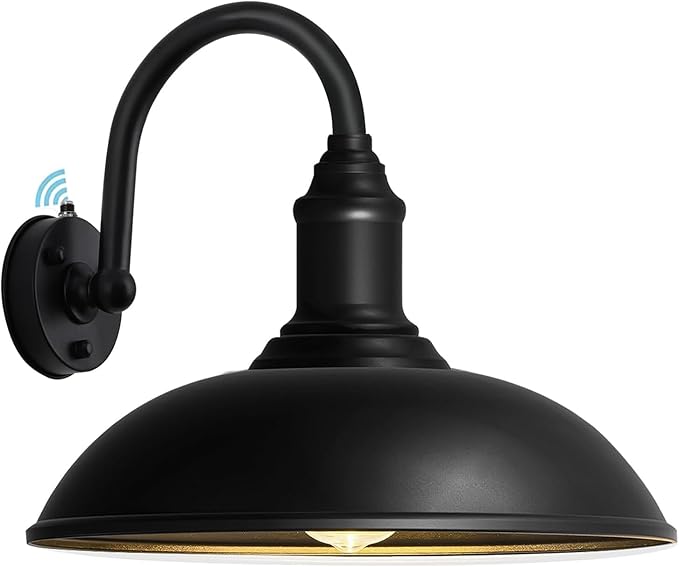 Large 18 Outdoor Barn Gooseneck Light Dusk to Dawn Classic Farmhouse Barn Wall Sconce Gooseneck Lighting for Porch Garage