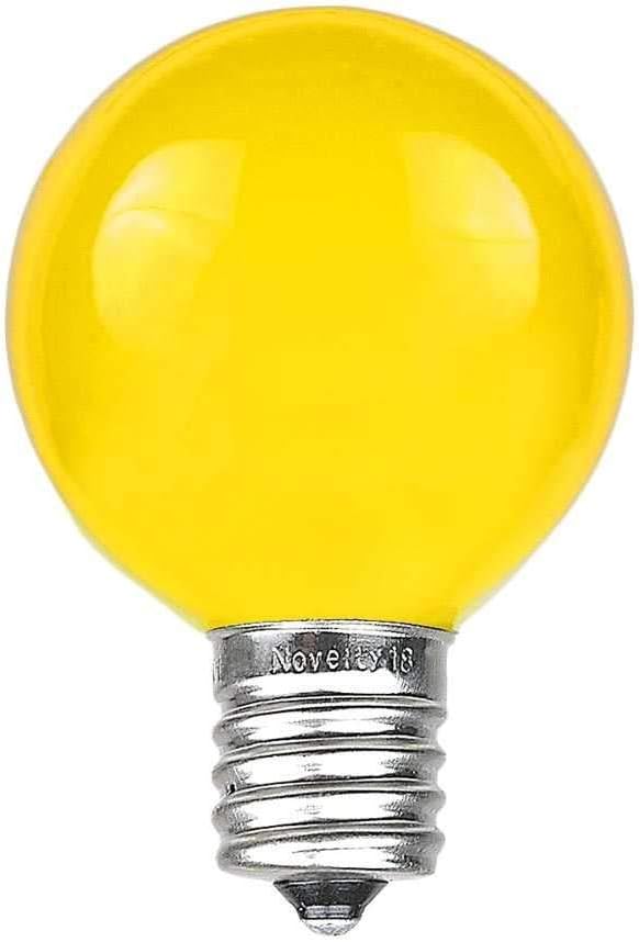 25 Foot G50 Outdoor Patio String Lights with 25 Yellow Globe Bulbs – Indoor Outdoor String Lights – Market Bistro Café Hanging String Lights – C9/E17 Base - Black Wire