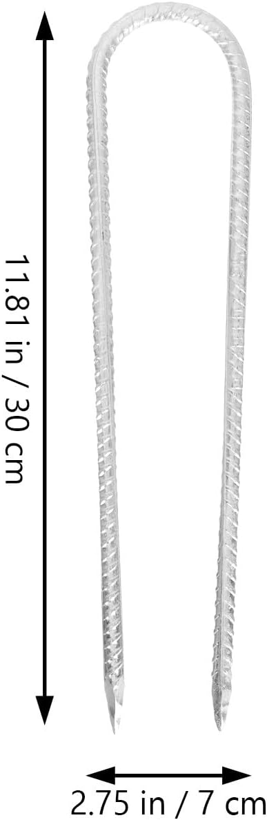 4pcs U-Shaped Steel Ground Nails Tent Stakes Galvanized Camping Canopy Pegs Heavy Duty Trampoline Fixing Anchors for Outdoor Shelter and Swing Set
