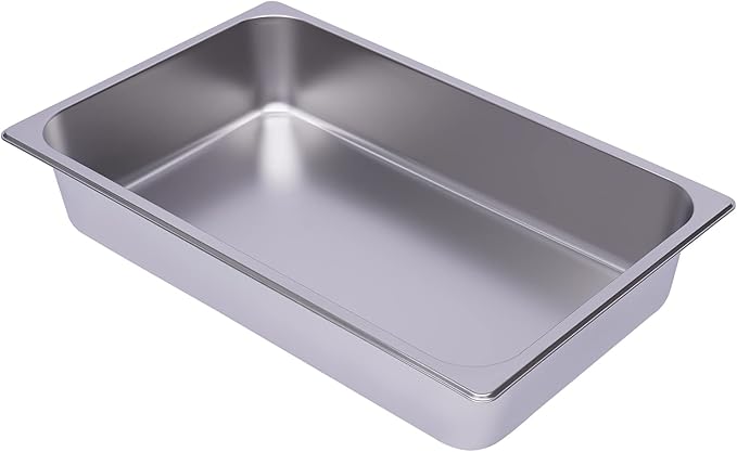 6 Pack Full Size Stainless Steel Steam Hotel Pan 20.87 x 12.99 x 4 In Pan Food Service Steam Table Pan for Party Kitchen Restaurant Hotel