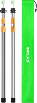 SANLIKE Telescoping Tarp Pole Heavy Duty Tent Poles 33-86.6/94 Thickened Tube Collapsible Stainless Steel Canopy Poles for Camping Backpacking Hiking Awning Sun Sails Outdoor Sports Set of 2