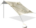 White Swan Pattern Beach Tent Sun Shelter 9.2' x 10.5' Beach Canopy with 4 Sandbags 4 Stability Poles Sand Shovels - Tent Canopy for Beach Camping Fishing Picnics