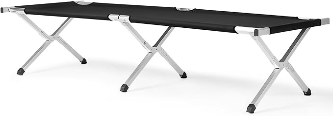 Portable Camping CotLightweight Sleeping BedFolding Tent Camping Cot Bed with Carrying Bag for Outdoor Hiking Travel Beach (Black)