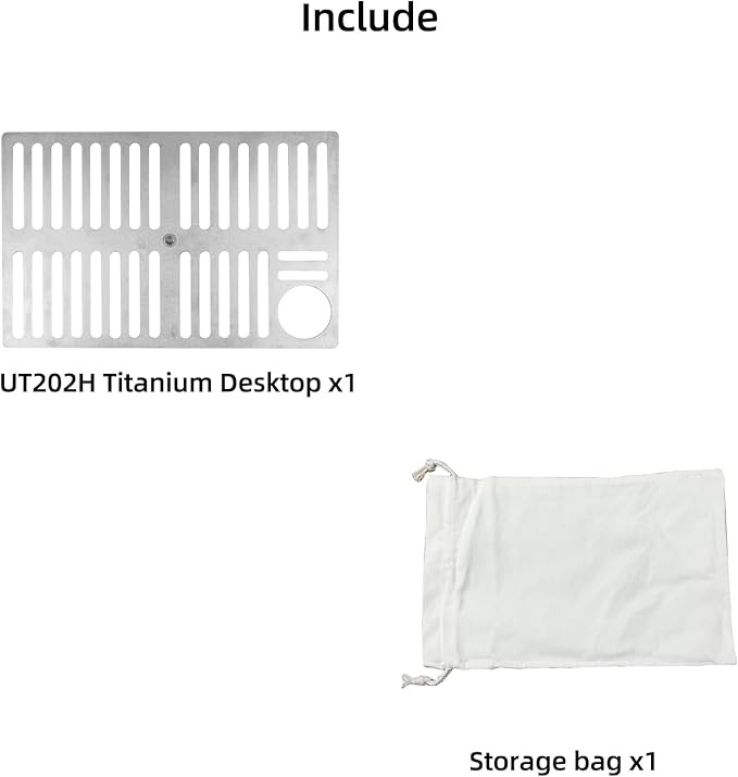 UT202H Ultralight Camping Table Titanium Hammock Camping Table Universally Adjustable Tabletop Backpacking Table for Solo Camping (Desktop only)