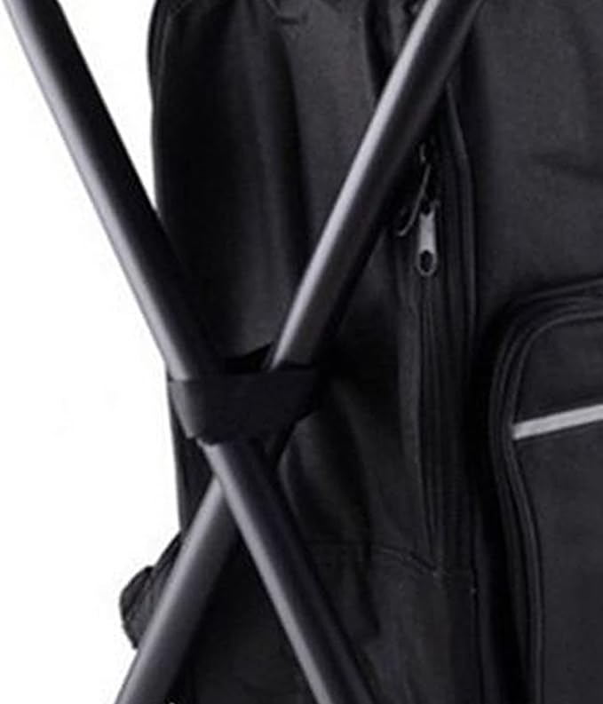 Folding Camping Chair Stool Backpack with Cooler Insulated Picnic Bag Backpack Cooler Chair Foldable Camping Fishing Stool for Travel Beach Hiking Picnic ﻿ (Black)
